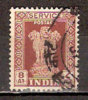 Timbre Inde République Service Y&T N°  9 Oblitéré. 8 Annas. - Official Stamps