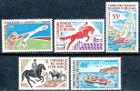 AFARS & ISSAS 1970 SPORTS:  SAILING,BOATING,SHOOTING, HORSES SC# 343-47 MNH ** Neuf (DEB01) - Unused Stamps