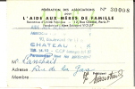 Fédération Des ASS. Pour L´Aide Aux Méres De Famille/Carte De Membre/1964          VP391 - Ohne Zuordnung