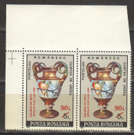 Rumänien; 1992; Michel 4782 **; Apollo Mit Aufdruck, Doppelt; Eckstück - Ongebruikt