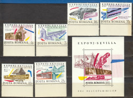 Rumänien; 1992; Michel 4816/21 Und Block 276 **; EXPO Sevilla; Rand - Ongebruikt