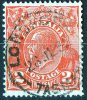 Australia 1926 King George V 2d Red Small Multiple Wmk Used - Longford Tasmania - Oblitérés