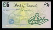 Test Note "CAROUSEL" Billet Scolaire, 5 Pds., Training, Orig. Size, RRR, UNC , Token, Play Money - Autres & Non Classés