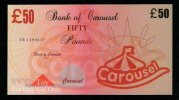 Test Note "CAROUSEL" Billet Scolaire, 50 Pds., Training, Orig. Size, RRR, UNC , Token, Play Money - Altri & Non Classificati