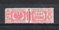 Italia   -   1927/32.  Pacchi Postali.  25 Cent. Carminio, Fresco, MNH - Paketmarken