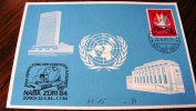 =UNO GENF KARTE 1984 ZurIch - Cartas & Documentos