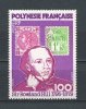 POLYNESIE 1979 N° 141 ** Neuf = MNH Superbe Cote 5.70 € Sir Rowland Hill Timbres Sur Timbres - Neufs