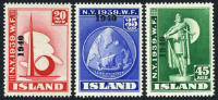 Iceland #232-34 (Michel 218-221)  Mint Hinged NY World's Fair Part Overprinted Set From 1940 - Nuovi