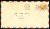 1937 USA Airmail Cover, Letter Sent From Los Angeles To Boston. (J03024) - 1c. 1918-1940 Covers