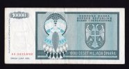 BOSNIA & HERZEGOVINA Banja Luka  - 10.000 Dinara 1992  Pick 139 - Bosnia Erzegovina