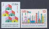 CUBA 2201/02 Réforme Urbaine - Nationalisation - Nuevos
