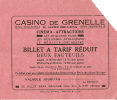 Spectacle/Casino De Grenelle/Cinéma Attraction/Paris/Billet Tarif Réduit/vers 1928   VP413 - Ohne Zuordnung