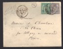 FRANCE N° 65 & 77 Obl. S/Lettre Entiére C à D Montbard 1877 + Cachet Facteur P - 1876-1878 Sage (Tipo I)