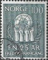 NORWAY 1970 25th Anniv Of United Nations - 100ore Hands Reaching For Globe FU - Oblitérés