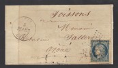 FRANCE 1858 N° 4  SUP Obl. S/Lettre Entiére Grille + Type 14 & PC Vichy - 1849-1850 Ceres