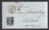 FRANCE 1853 N° 10 B  (foncé) SUP Obl. S/Lettre Entiére PC 65 Amiens - 1852 Luigi-Napoleone