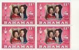 Bahamas, Year 1972, Mi 352, 25th Wedding Anniversary, Block Of 4, MNH** - 1963-1973 Interne Autonomie