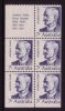 1972 - Australia PRIME MINISTERS 5 Stamps FISHER Block MNH Including Label - Blocks & Sheetlets