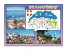 Cp, Carte Géographique, Le Lac Léman (Haute-Savoie), Multi-Vues, Voyagée 1998 - Landkarten