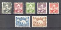 (S1163) GREENLAND, 1938 (Definitive Issue). Complete Set. Mi ## 1-7. MNH** - Unused Stamps
