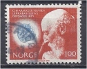 NORWAY 1973 Centenary Of Hansen's Identification Of Leprosy Bacillus Red And Blue - 1k FU - Usados