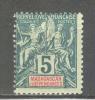 (SA0750) MADAGASCAR, 1896 ("Tablet"-type, 5c., Green And Red On Green). Mi # 31. MLH* Stamp - Unused Stamps
