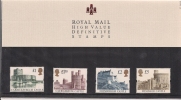 1992 - High Value Definitive Stamps : Carrickfergus Castle, Caernafon Castle, Edinburgh Castle, Windsor Castle - Presentation Packs