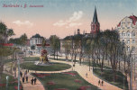 LITHOGRAPHIE: Karlsruhe, Kaiserplatz Mit Kaiser Wilhem Denkmal Um 1910 - Karlsruhe