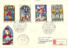 Hungary 1972 FDC Stained-glass Windows (on Two Registered Covers) - Vetri & Vetrate