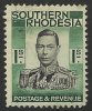 Southern Rhodesia Scott # 42 - 46, 50  Used VF  Short Set.....................M64 - Rhodésie Du Sud (...-1964)