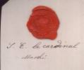 CACHET HISTORIQUE - Sigillographie - 001 S.E. LE CARDINAL MACCHI  (très Belle Pièce) - Seals