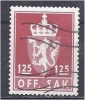 NORWAY 1955 Official - Arms - 1k25  Red FU - Dienstzegels