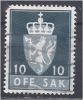 NORWAY 1955 Official - Arms - 10ore  Grey  FU - Dienstmarken