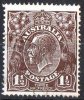 Australia 1918 King George V  1.5d Black-brown Large Multiple Wmk Used - - - Used Stamps