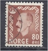 NORWAY 1950 King Haakon VII - 80c - Brown FU - Gebruikt