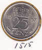 @Y@  Nederland  25 Cent Juliana  1957   Unc    (1515) - 1948-1980: Juliana