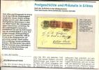 Die Post In Eritrea 1869 - 1993 (3 DIN A 4 Doppelseiten) Umfangreicher Text Und Abbildungen - Filatelia E Storia Postale