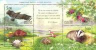 Russia & Belarus 2005 Joint Issue Fauna NATURE Wild Animals Eagle Butterfly Beaver Badger Flower Michel 1255-1258 BL79 - Collezioni