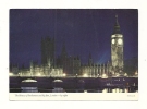 Cp, Angleterre, Londres, The Houses Of Parliament, And Big Ben, By Night, Voyagée 1977 - Houses Of Parliament