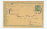 711/18 - Entier Albert 15 CHATELINEAU 1919 Vers BXL - Cachet Notaire Jacquet à CHATELET - Postkarten 1909-1934