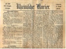 1870 - Kriegsberichte  -  Uralte Orig. Tages-Zeitung  -  Rheinischer Kurier  Vom 18. August - German