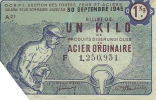 NORD PAS DE CALAIS OCRPI MONNAIE MATIERE 1945 BILLET DE UN KILO DE PRODUITS SIDERURGISTES ACIER ORDINAIRE - Notgeld