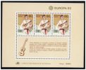 Portugal 1985 Madeira Europa CEPT  Music  Souvenir Sheet Bloque Bloc Bloco Nº 76 MNH - 1985