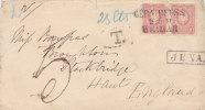 Brief 1883, Gera.Reuss.-Stockbridge England, Steuer Taxe 5/1216. - Lettres & Documents