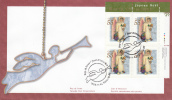 Canada FDC Scott #1816 Upper Right Plate Block 55c Angel With Toys - Christmas Victorian Angels - 1991-2000