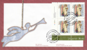 Canada FDC Scott #1816 Lower Left Plate Block 55c Angel With Toys - Christmas Victorian Angels - 1991-2000