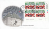 Canada FDC Scott #1847 Lower Right Plate Block 46c Supreme Court Of Canada 125th Anniversary - 1991-2000