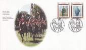 Canada FDC Scott #1877, #1876 Se-tenant Pair 46c Canadian Regiments - 1991-2000