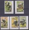 COREA DEL NORTE  Lote 5 Sellos Usados  "OSOS PANDAS"      S-203 - Bears