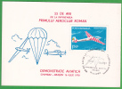 Romania ;  1978 ; The First Roman Aeroclub - 55 Years Old ; Special Cancell. - Paracaidismo